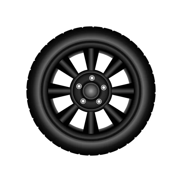 Wheels Tire Black Discs Vector Image White Background Perfect Use — Stock Vector