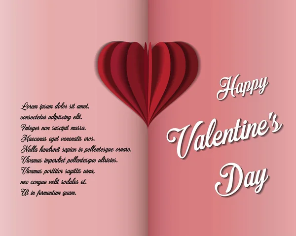 Открытка День Святого Валентина Две Половины Два Цвета Бумажное Сердце — стоковый вектор