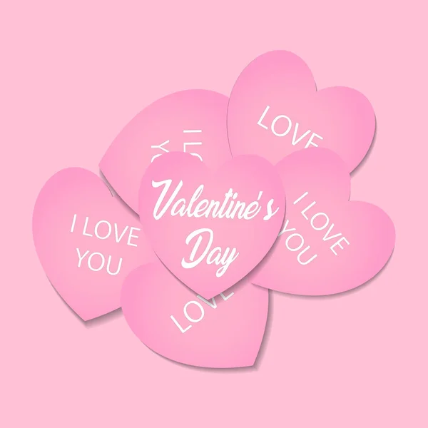 Valentine Day Stickers Stacked Together — Stock Vector