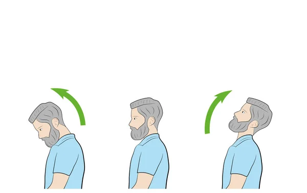 Ejercicios Para Cuello Cabeza Ilustración Vectorial — Archivo Imágenes Vectoriales