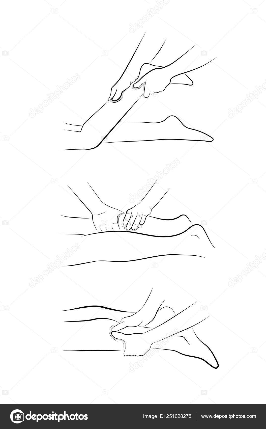 Foot Massage Hand Movements Feet Massage Medical Vector