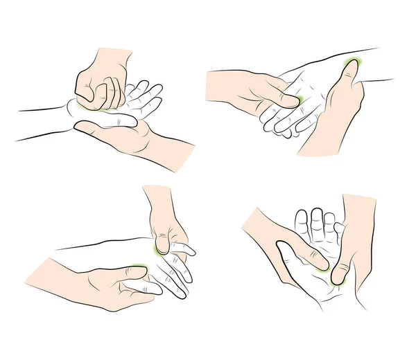 Massage Des Mains Recommandations Médicales Illustration Vectorielle — Image vectorielle