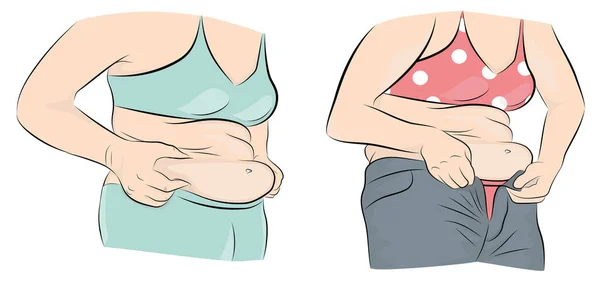 Kelebihan Berat Badan Masalah Obesitas Menurunkan Berat Badan Ilustrasi Vektor - Stok Vektor