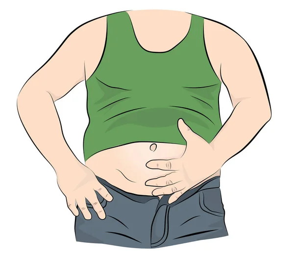 Homem Gordo Com Uma Barriga Grande Ilustração Vetorial —  Vetores de Stock