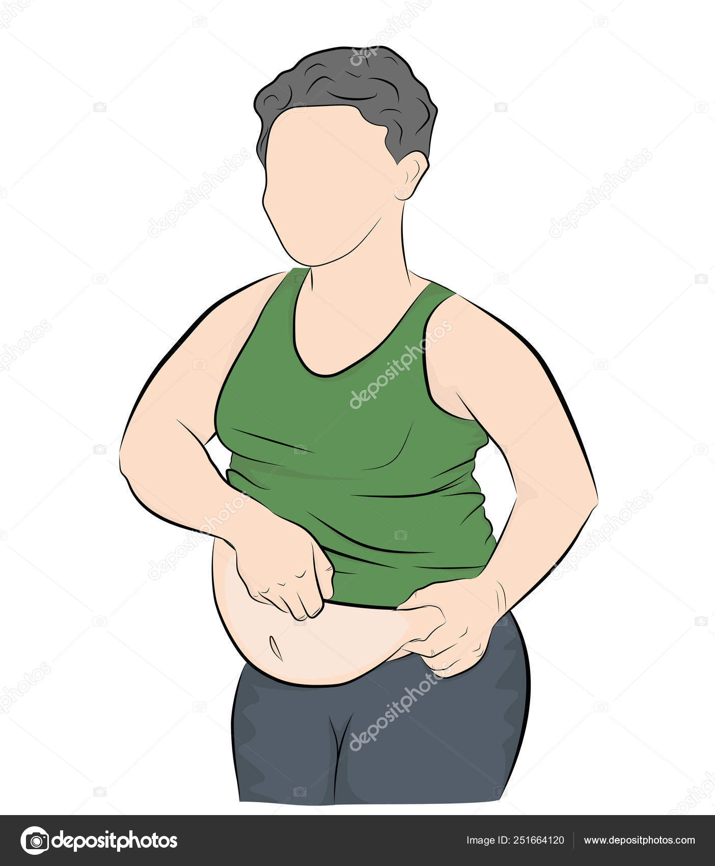 Abdomen Adult Asian Background Belly Big Body Cartoon Caucasian Character  Stock Vector Image by ©kitvitaly@ #251664120