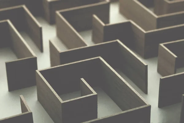 Complex Wooden Brown Labyrinth — Stock Photo, Image