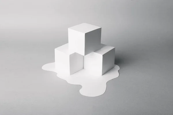 Papier Cube Fondre Comme Glace — Photo