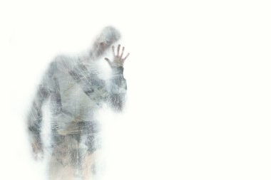 pencere birden fazla pozlama arkasındaki adam