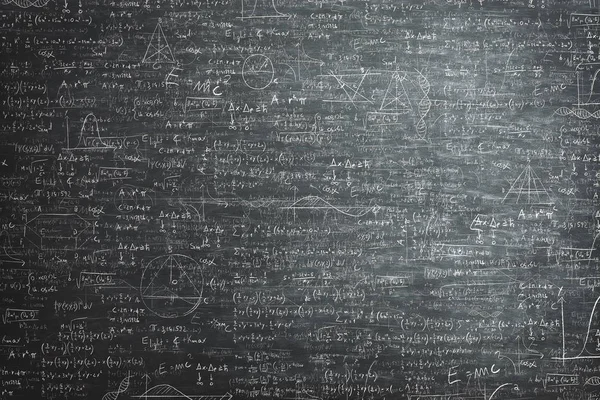 kirli grunge kara tahta matematik problemleri ve formül dolu