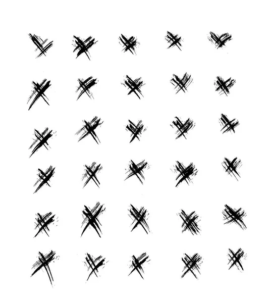 Abstract pattern with crosses. Hand drawn textures made with ink. Spot, splash, scribble, stroke. Isolated. — Stock Photo, Image