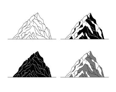 Dağ grafikleri hazır. Vektör illüstrasyonu
