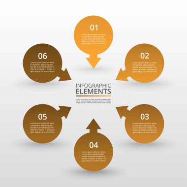 6 adımlar başarı için soyut Infographic şablonu. İş daire şablonu broşür, diyagram, iş akışı, web tasarım için altı seçenekleri ile.