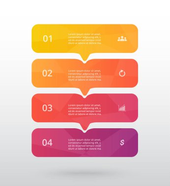 vektör satırları okları Infographic. Diyagramı, grafik, sunum ve grafik şablonu. iş kavramı ile 4 seçenekleri, parçalar, adımları veya işlemler.