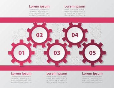 Adım adım Infographic tarafından. Şablon 5 numara ile kullanılabilir iş akışı düzeni, diyagram, grafik, numarası seçenekleri, web tasarım, iş sunumu, eğitimler için.