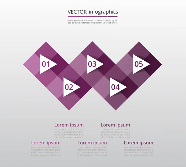 Schritt Für Schritt Infografik Vorlage Mit Ziffern Kann Für Workflow — Stockvektor