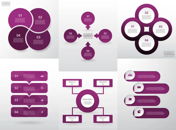 Conjunto Elementos Vetoriais Infográficos Modernos Com Opções Para Web Impressão — Vetor de Stock