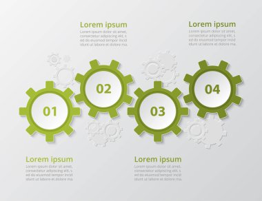 Adım adım Infographic tarafından. Şablon 4 sayı ile kullanılabilir iş akışı düzeni, diyagram, grafik, numarası seçenekleri, web tasarım, iş sunumu, eğitimler için.