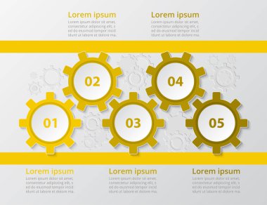 Adım adım Infographic tarafından. Şablon 5 numara ile kullanılabilir iş akışı düzeni, diyagram, grafik, numarası seçenekleri, web tasarım, iş sunumu, eğitimler için.