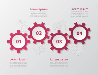 Adım adım Infographic tarafından. Şablon 4 sayı ile kullanılabilir iş akışı düzeni, diyagram, grafik, numarası seçenekleri, web tasarım, iş sunumu, eğitimler için.