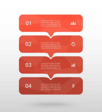 vektör satırları okları Infographic. Diyagramı, grafik, sunum ve grafik şablonu. iş kavramı ile 4 seçenekleri, parçalar, adımları veya işlemler.