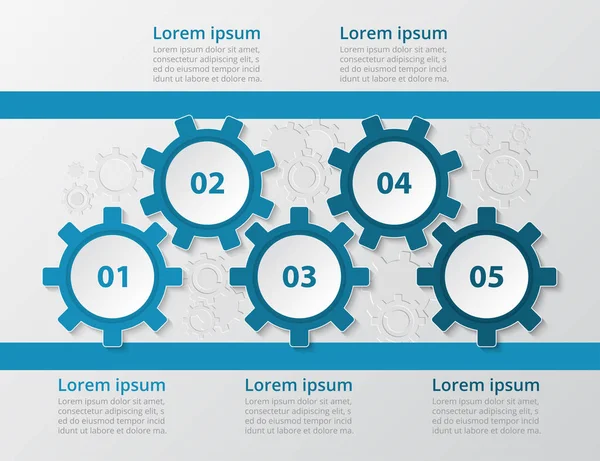ステップ ステップ インフォ グラフィック ワークフロー レイアウト グラフ 数値オプション Web デザイン — ストックベクタ