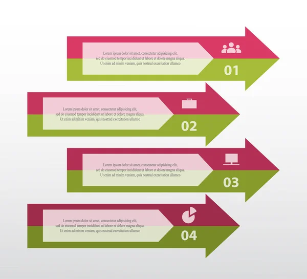 Linee Vettoriali Frecce Infografiche Modello Diagramma Grafico Presentazione Grafico Concetto — Vettoriale Stock