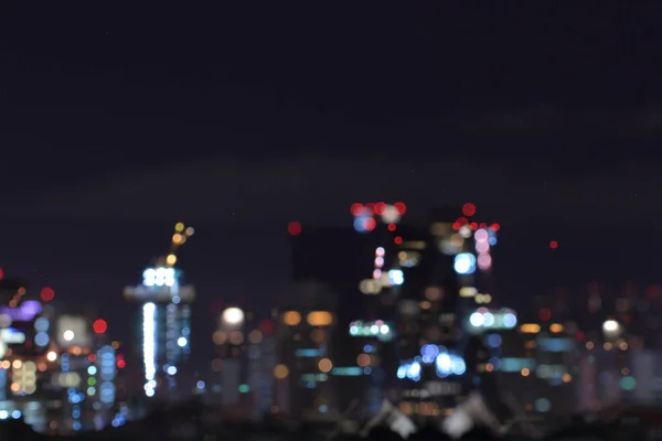 Абстрактні Розмиті Будівлі Вулиця Міський Горизонт Боке Світло Вночі Фон — стокове фото