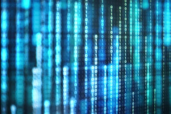 mavi ikili kod. ikili veri blokları. Blockchain kavramı. bir numara ve sıfır metin bilgisayar dijital ikili kod ile mavi arka plan bit.