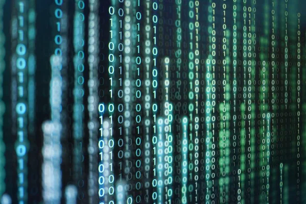 mavi ikili kod. ikili veri blokları. Blockchain kavramı. bir numara ve sıfır metin bilgisayar dijital ikili kod ile mavi arka plan bit.