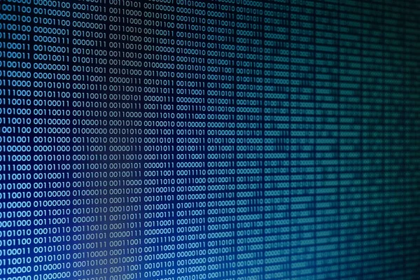 mavi ikili kod. ikili veri blokları. Blockchain kavramı. bir numara ve sıfır metin bilgisayar dijital ikili kod ile mavi arka plan bit.