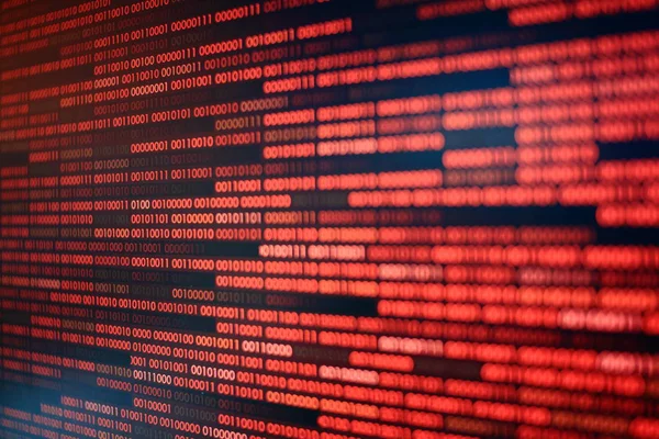 Roter Binärcode Computertechnologie Hintergrund Roter Binärcode Computersprache Datenübertragungen Ungesicherte Und — Stockfoto