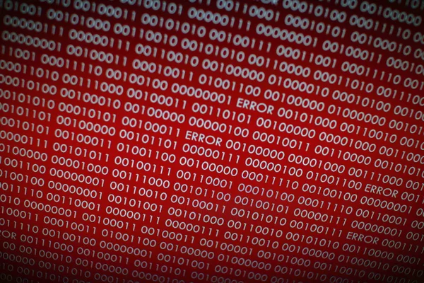 Codice Binario Rosso Sfondo Tecnologia Informatica Codice Binario Rosso Trasferimento — Foto Stock