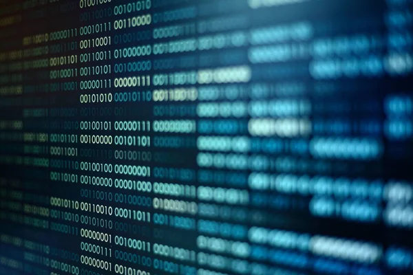 mavi ikili kod. ikili veri blokları. Blockchain kavramı. bir numara ve sıfır metin bilgisayar dijital ikili kod ile mavi arka plan bit.