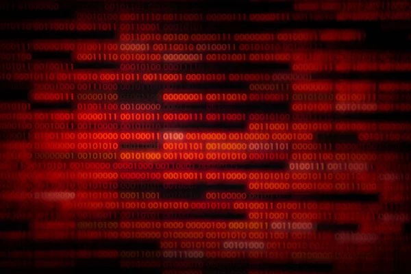Datos Corruptos Código Binario Rojo Con Piezas Faltantes Tecnología Informática —  Fotos de Stock