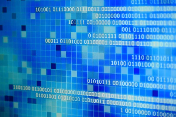 Data Science Binary Code Big Data Analysis Information Flowing Matrix — Stock Photo, Image