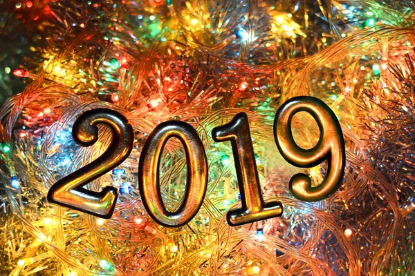 new year, Christmas holiday lights figures 2019