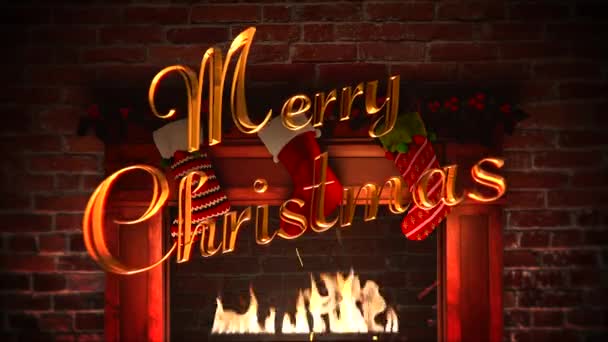 Animated Closeup Fireplace Gifts Christmas Socks Merry Christmas