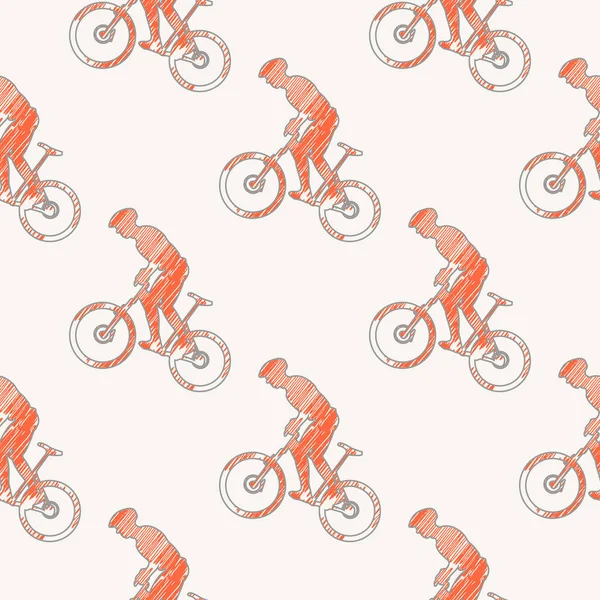 Bike and bikers man pattern illustration. Creative and sport style image
