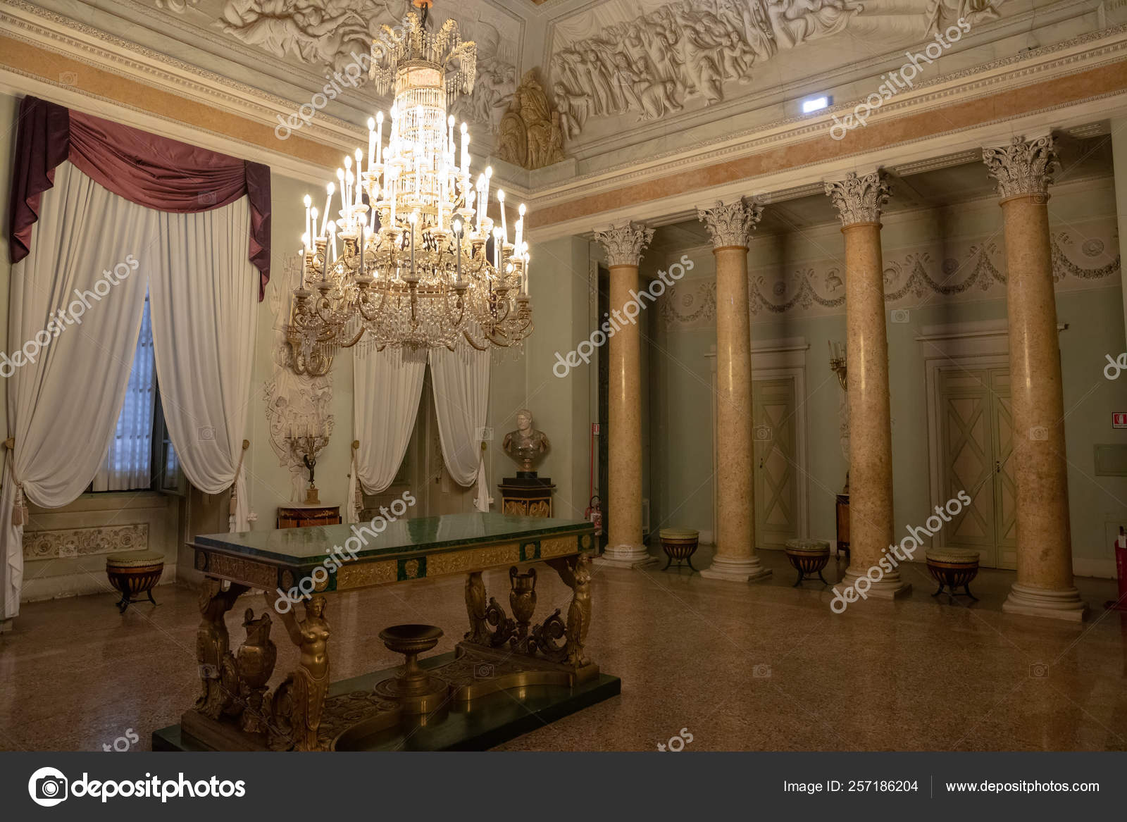 Panoramic View Of Interior And Arts Of Palazzo Pitti Stock