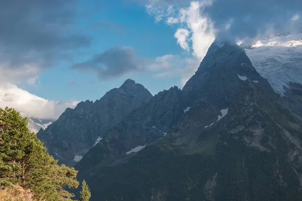 Panorama of mountains and forest scene in national park of Domba