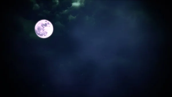 Mystical halloween background with dark moon and clouds