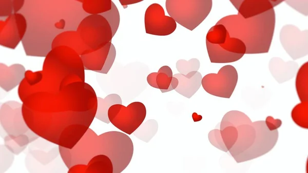 Romantic hearts on shiny background