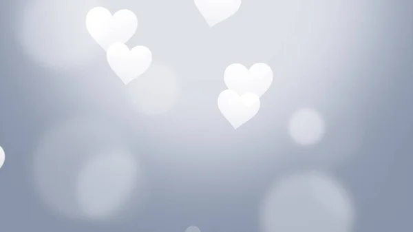 Romantic hearts on shiny background