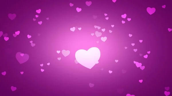 Romantic hearts on shiny background