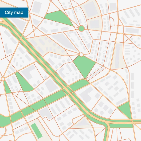 Stadtplan im flachen Stil — Stockvektor