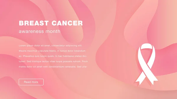 Zielseite Brustkrebs Bewusstsein Monat Vektor Illustration — Stockvektor