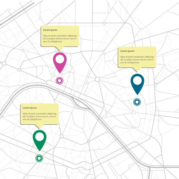 Mapa da cidade navegação infográfico criativo do mapa da cidade — Vetor de Stock