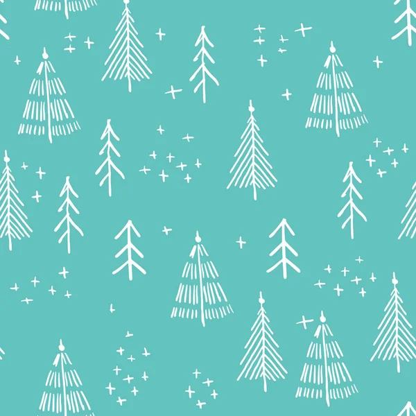 크리스마스 handdrawing 그래픽의 스칸디나비아 원활한 패턴 — 스톡 벡터