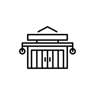 Mağaza açık eczane simgesi anahat vektör logosu