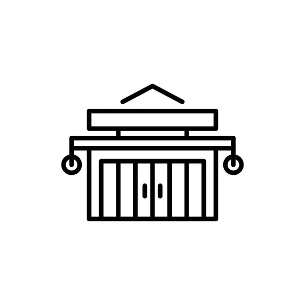 Логотип вектора контура иконки магазина — стоковый вектор